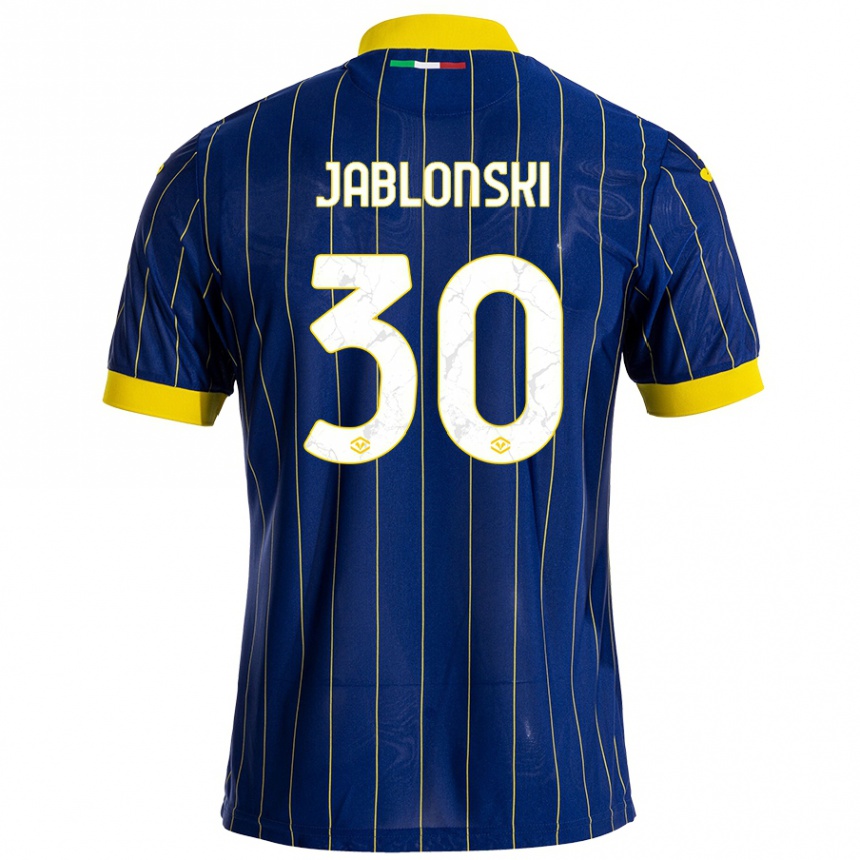 Women Football Darvin Jablonski #30 Blue Yellow Home Jersey 2024/25 T-Shirt Australia