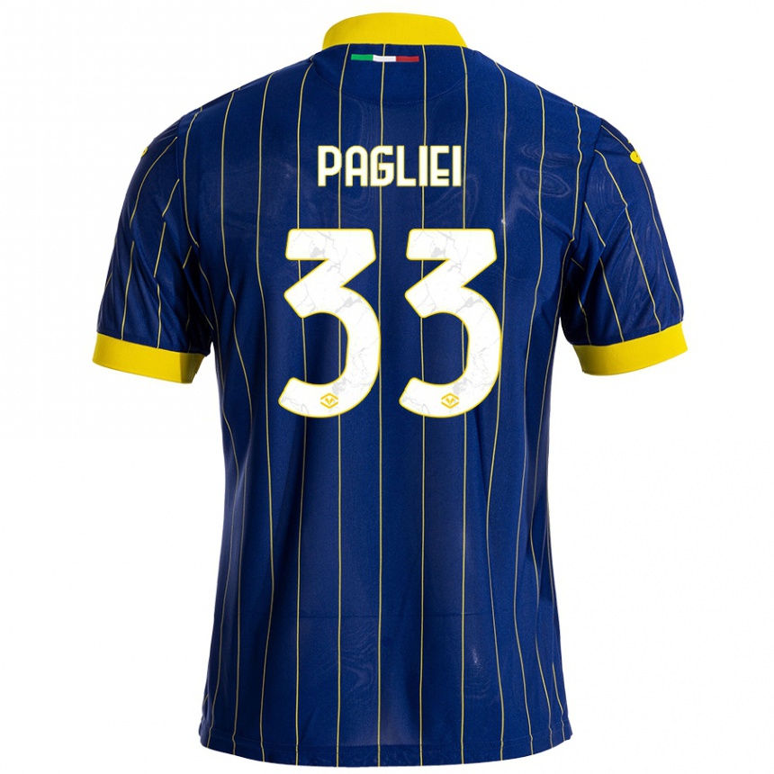 Women Football Matteo Pagliei #33 Blue Yellow Home Jersey 2024/25 T-Shirt Australia