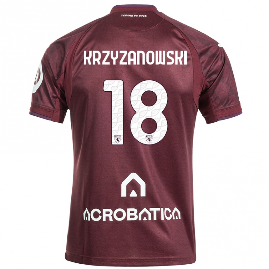 Women Football Jakub Krzyzanowski #18 Maroon White Home Jersey 2024/25 T-Shirt Australia