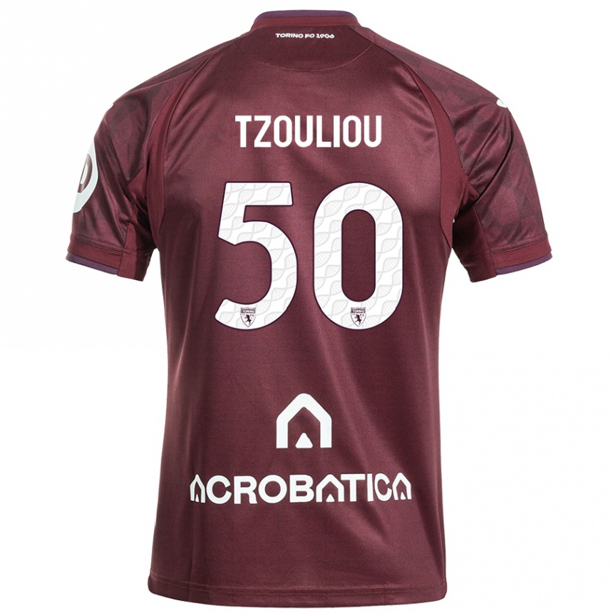 Women Football Dimitrianos Tzouliou #50 Maroon White Home Jersey 2024/25 T-Shirt Australia