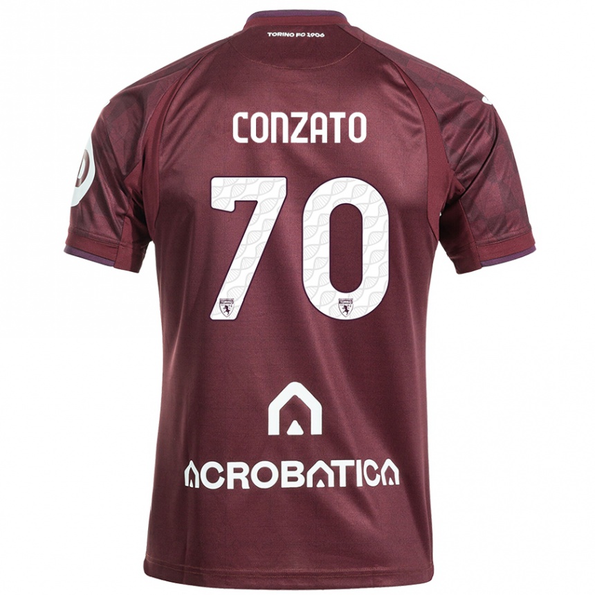 Women Football Filippo Conzato #70 Maroon White Home Jersey 2024/25 T-Shirt Australia