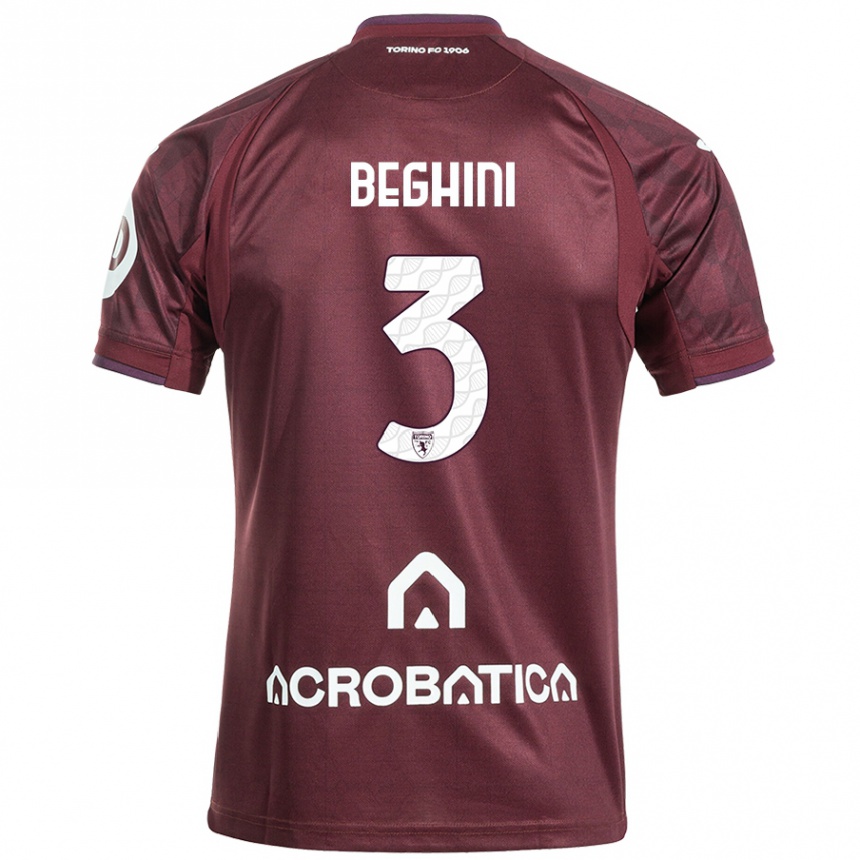 Women Football Giulia Beghini #3 Maroon White Home Jersey 2024/25 T-Shirt Australia