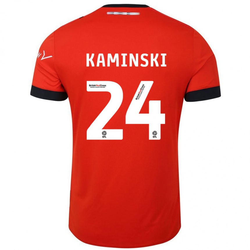 Women Football Thomas Kaminski #24 Orange Black Home Jersey 2024/25 T-Shirt Australia