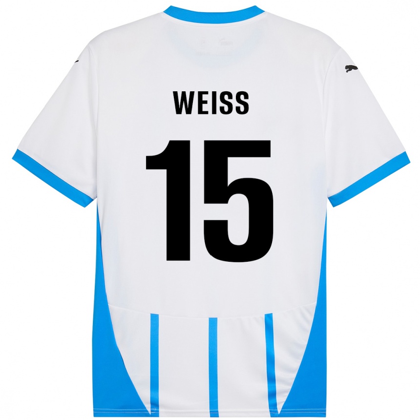 Women Football David Weiss #15 White Blue Away Jersey 2024/25 T-Shirt Australia