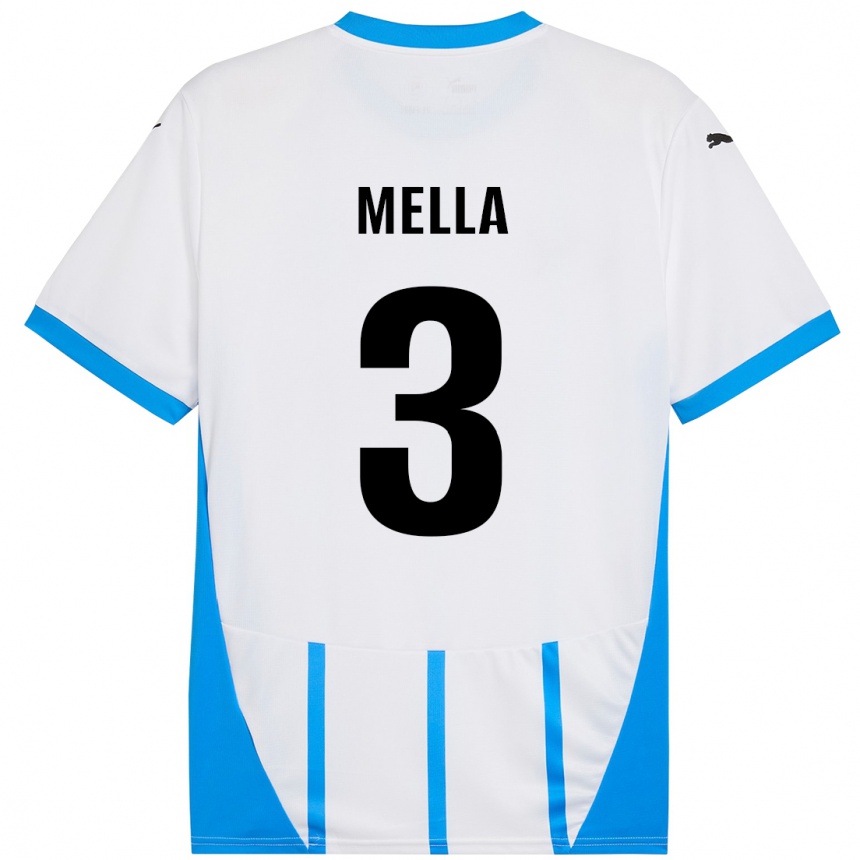 Women Football Sara Mella #3 White Blue Away Jersey 2024/25 T-Shirt Australia