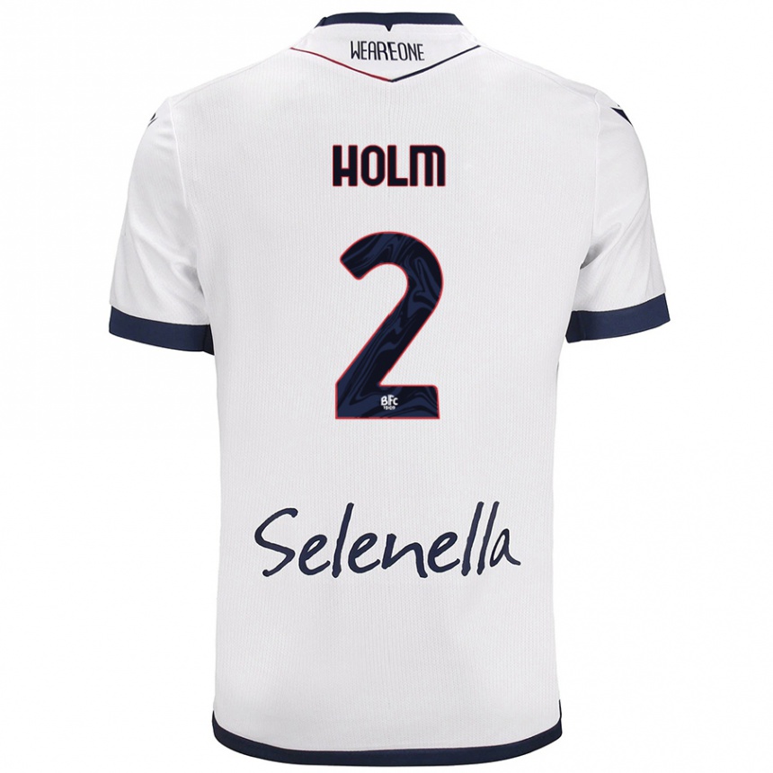 Women Football Emil Holm #2 White Royal Blue Away Jersey 2024/25 T-Shirt Australia