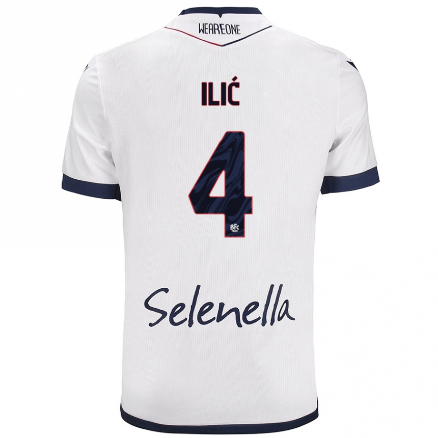 Women Football Mihajlo Ilić #4 White Royal Blue Away Jersey 2024/25 T-Shirt Australia