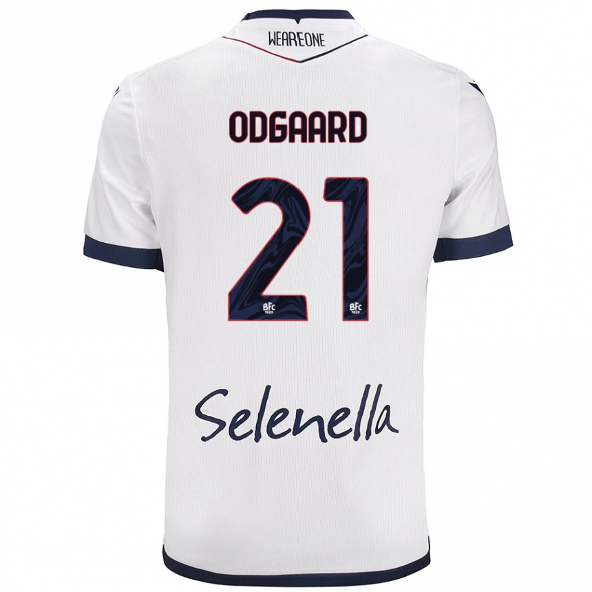 Women Football Jens Odgaard #21 White Royal Blue Away Jersey 2024/25 T-Shirt Australia