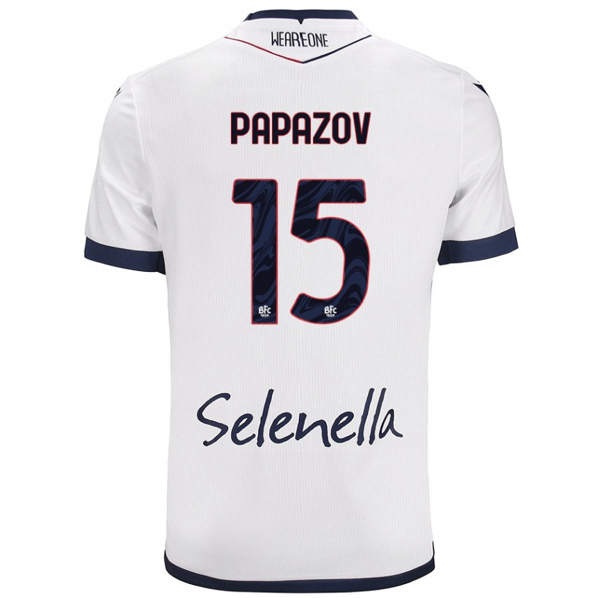 Women Football Dimitar Papazov #15 White Royal Blue Away Jersey 2024/25 T-Shirt Australia