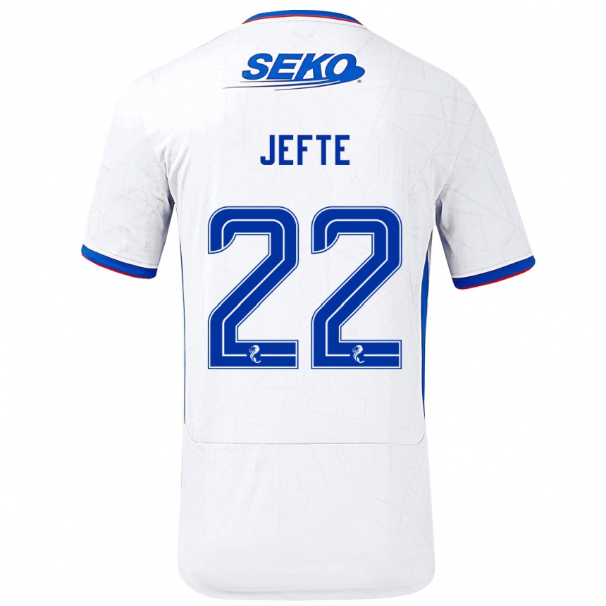 Women Football Jefté #22 White Blue Away Jersey 2024/25 T-Shirt Australia