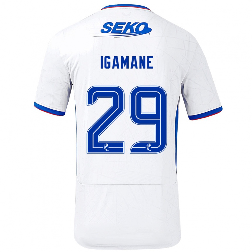 Women Football Hamza Igamane #29 White Blue Away Jersey 2024/25 T-Shirt Australia