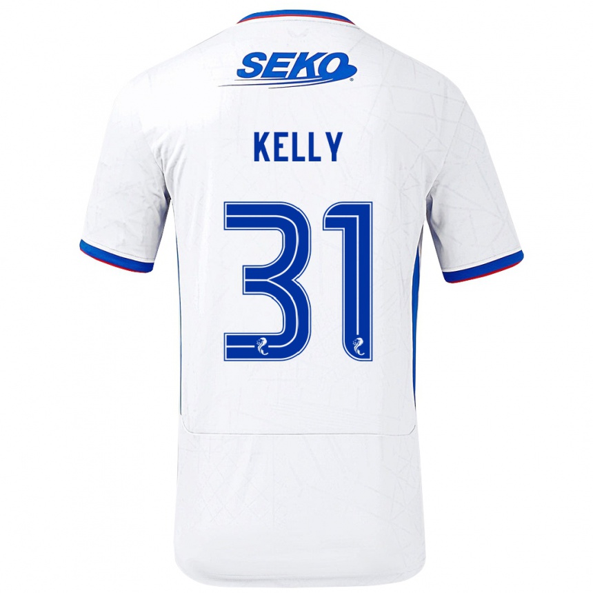 Women Football Liam Kelly #31 White Blue Away Jersey 2024/25 T-Shirt Australia