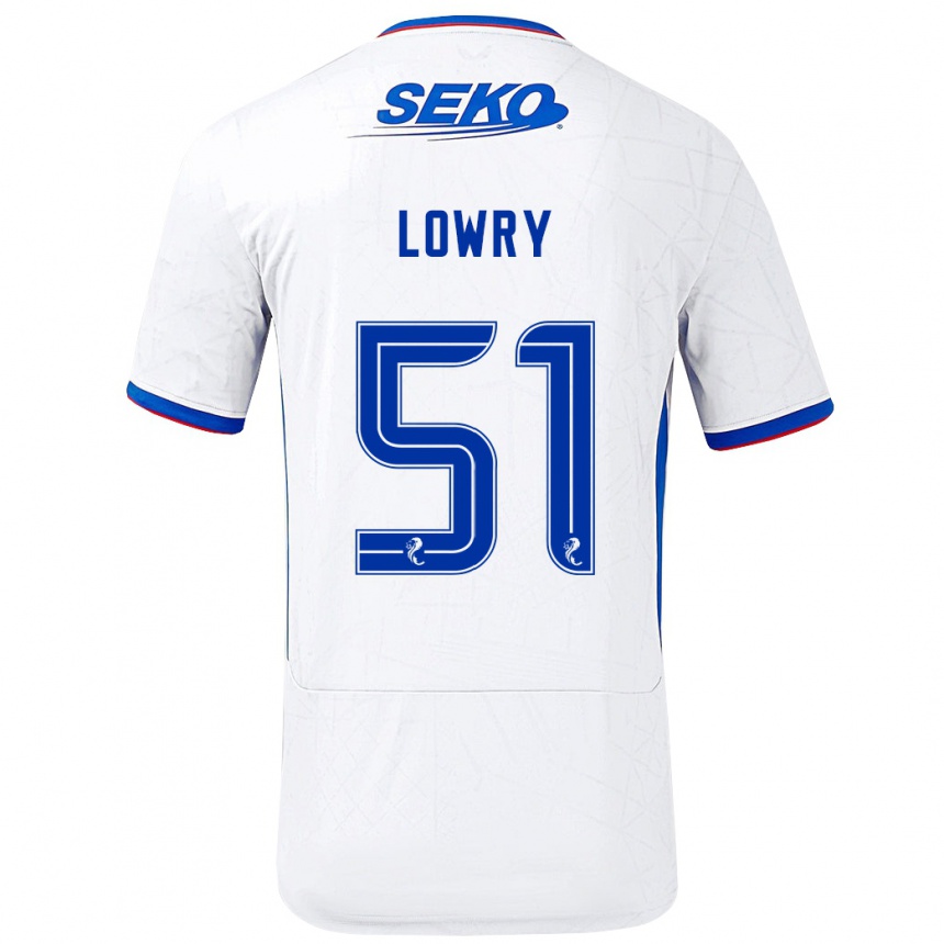 Women Football Alex Lowry #51 White Blue Away Jersey 2024/25 T-Shirt Australia