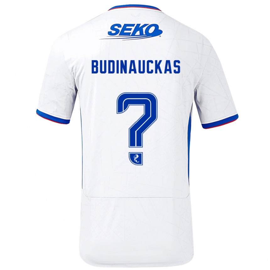 Women Football Lewis Budinauckas #0 White Blue Away Jersey 2024/25 T-Shirt Australia