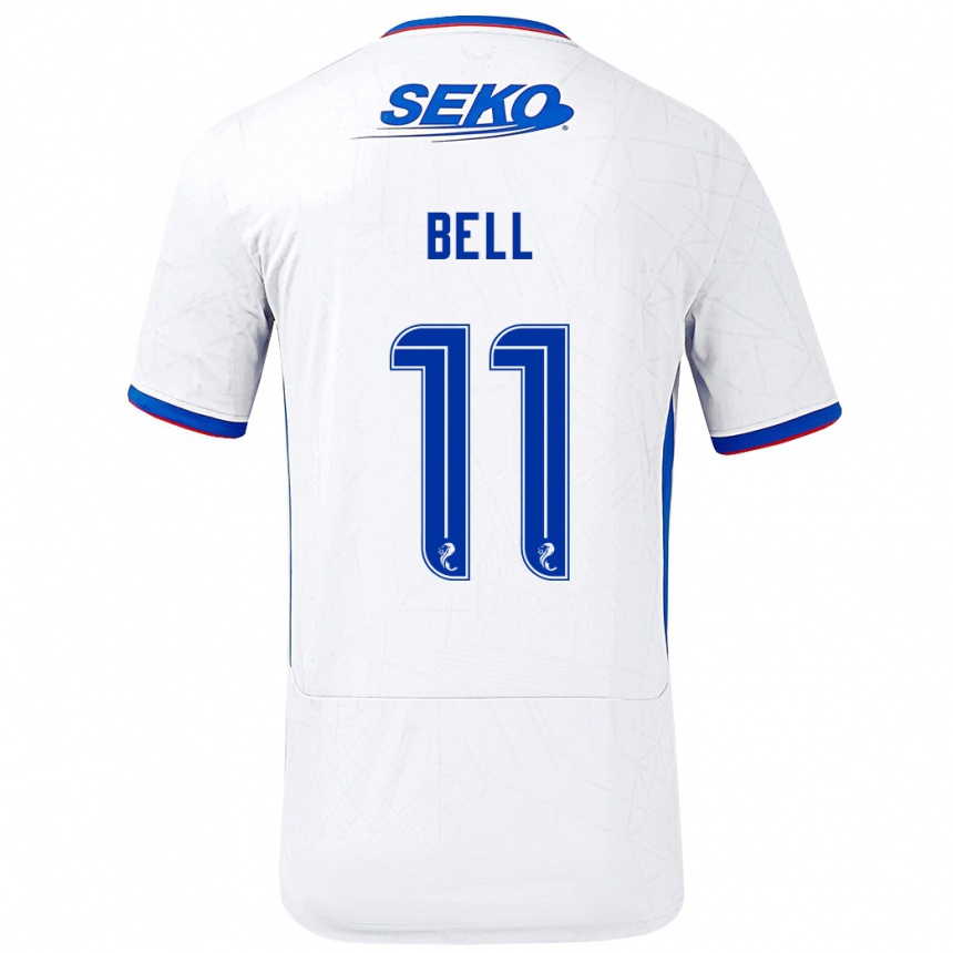 Women Football Megan Bell #11 White Blue Away Jersey 2024/25 T-Shirt Australia