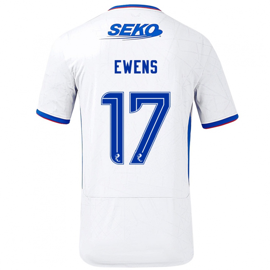 Women Football Sarah Ewens #17 White Blue Away Jersey 2024/25 T-Shirt Australia