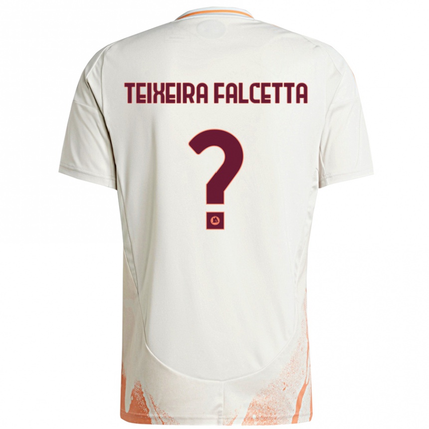 Women Football Pietro Teixeira Falcetta #0 Cream White Orange Away Jersey 2024/25 T-Shirt Australia