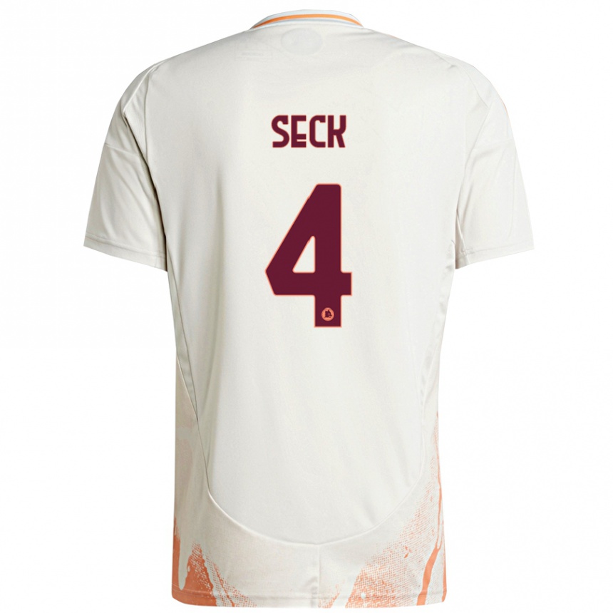 Women Football Mohamed Seck #4 Cream White Orange Away Jersey 2024/25 T-Shirt Australia