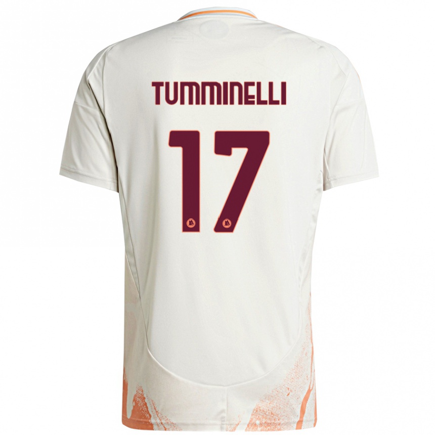 Women Football Gianmarco Tumminelli #17 Cream White Orange Away Jersey 2024/25 T-Shirt Australia