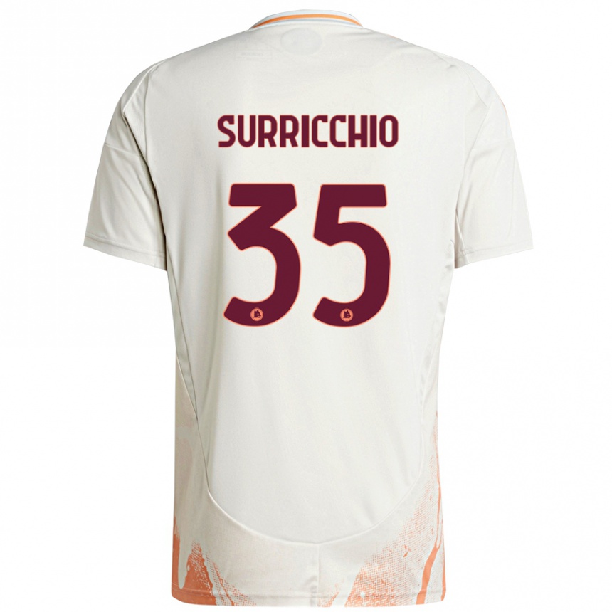 Women Football Jacopo Surricchio #35 Cream White Orange Away Jersey 2024/25 T-Shirt Australia