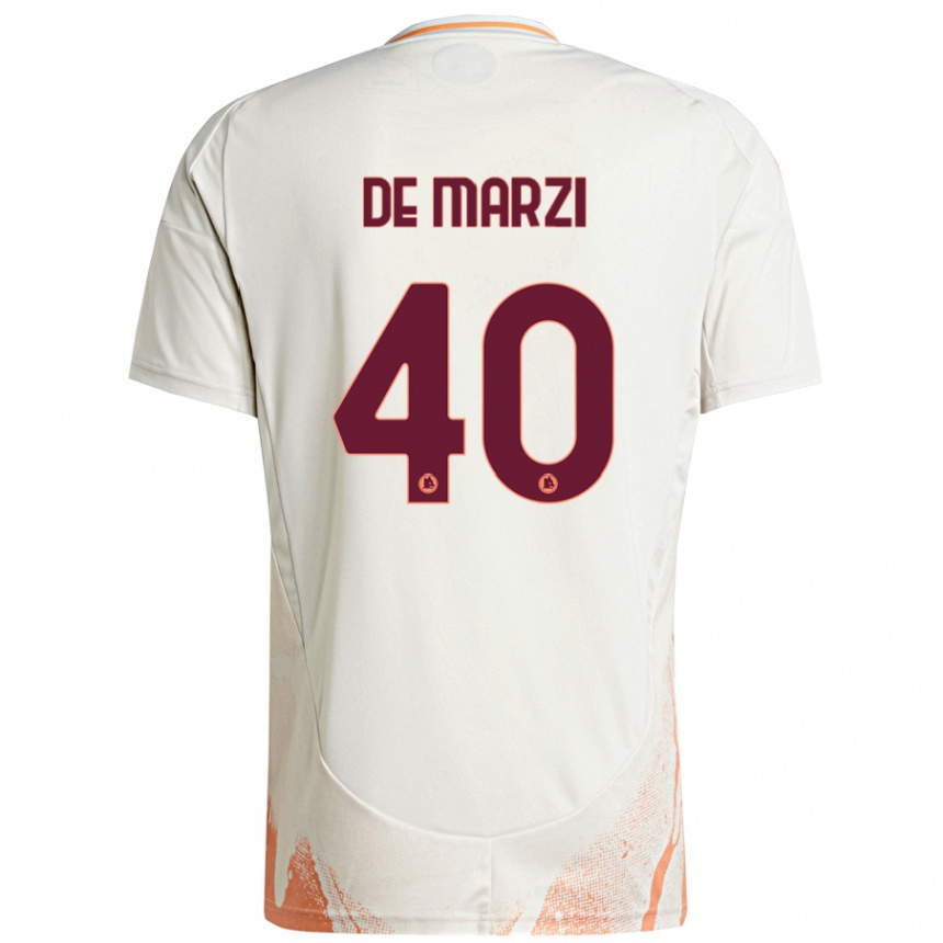 Women Football Giorgio De Marzi #40 Cream White Orange Away Jersey 2024/25 T-Shirt Australia