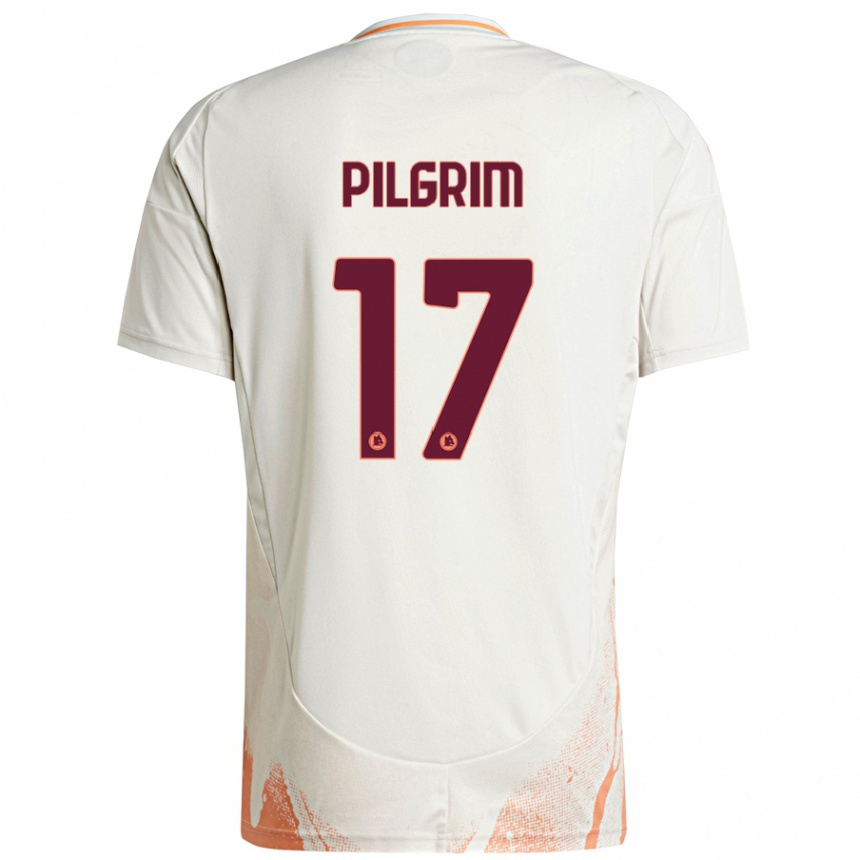 Women Football Alayah Pilgrim #17 Cream White Orange Away Jersey 2024/25 T-Shirt Australia