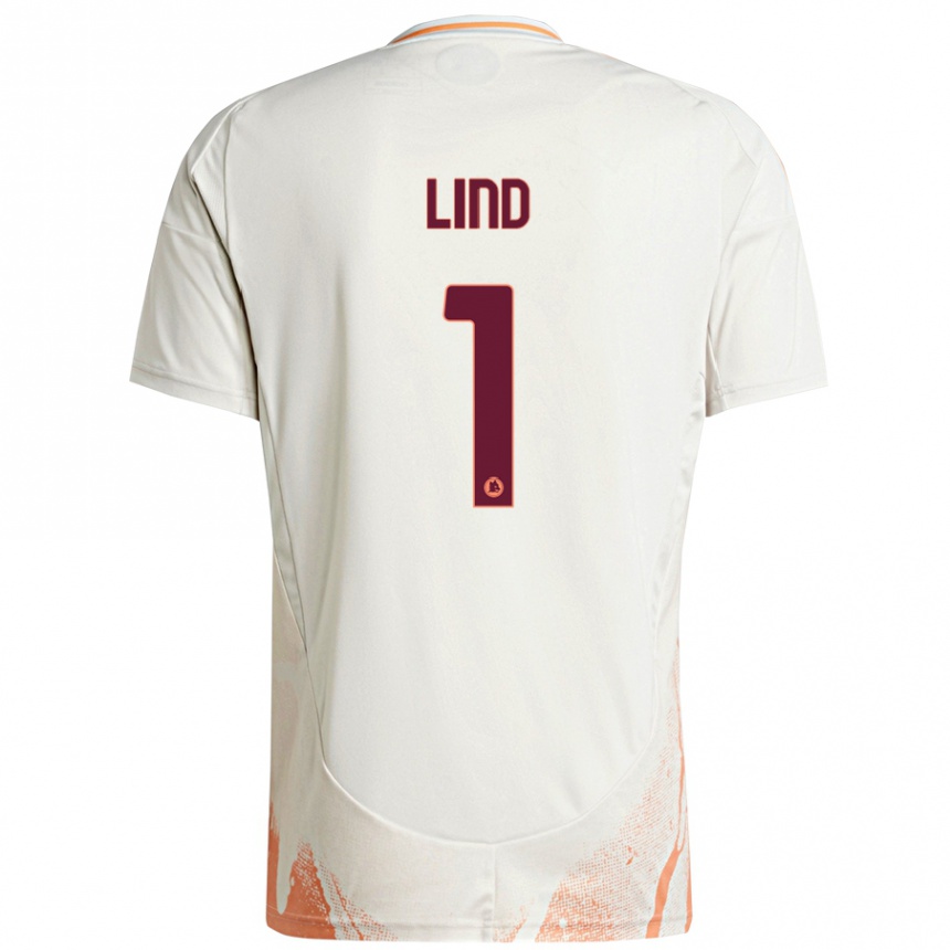 Women Football Emma Lind #1 Cream White Orange Away Jersey 2024/25 T-Shirt Australia