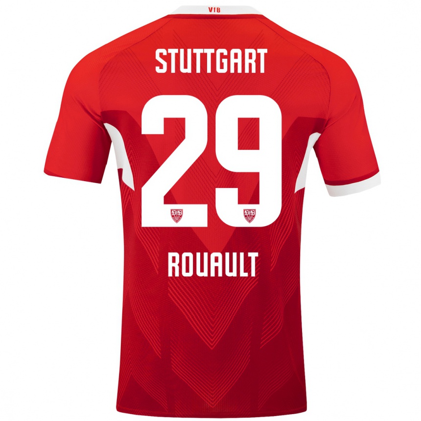 Women Football Anthony Rouault #29 Red White Away Jersey 2024/25 T-Shirt Australia