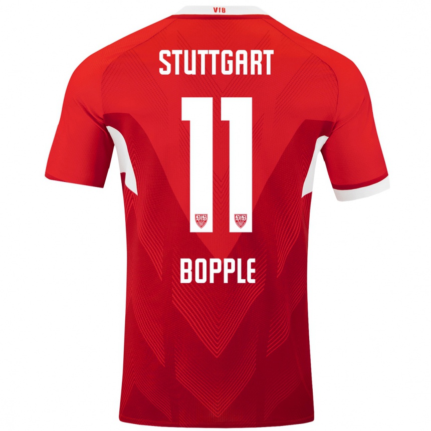 Women Football Teresa Böpple #11 Red White Away Jersey 2024/25 T-Shirt Australia