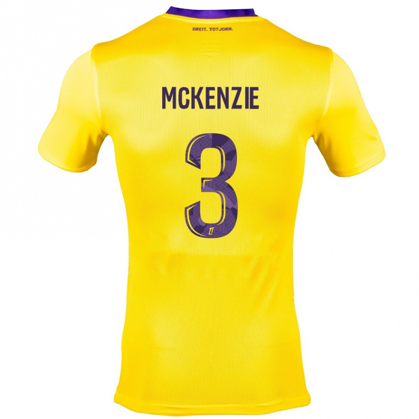 Women Football Mark Mckenzie #3 Yellow Purple Away Jersey 2024/25 T-Shirt Australia