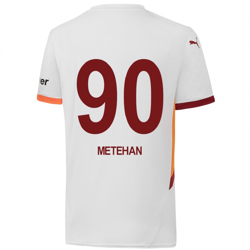 Women Football Metehan Baltacı #90 White Yellow Red Away Jersey 2024/25 T-Shirt Australia