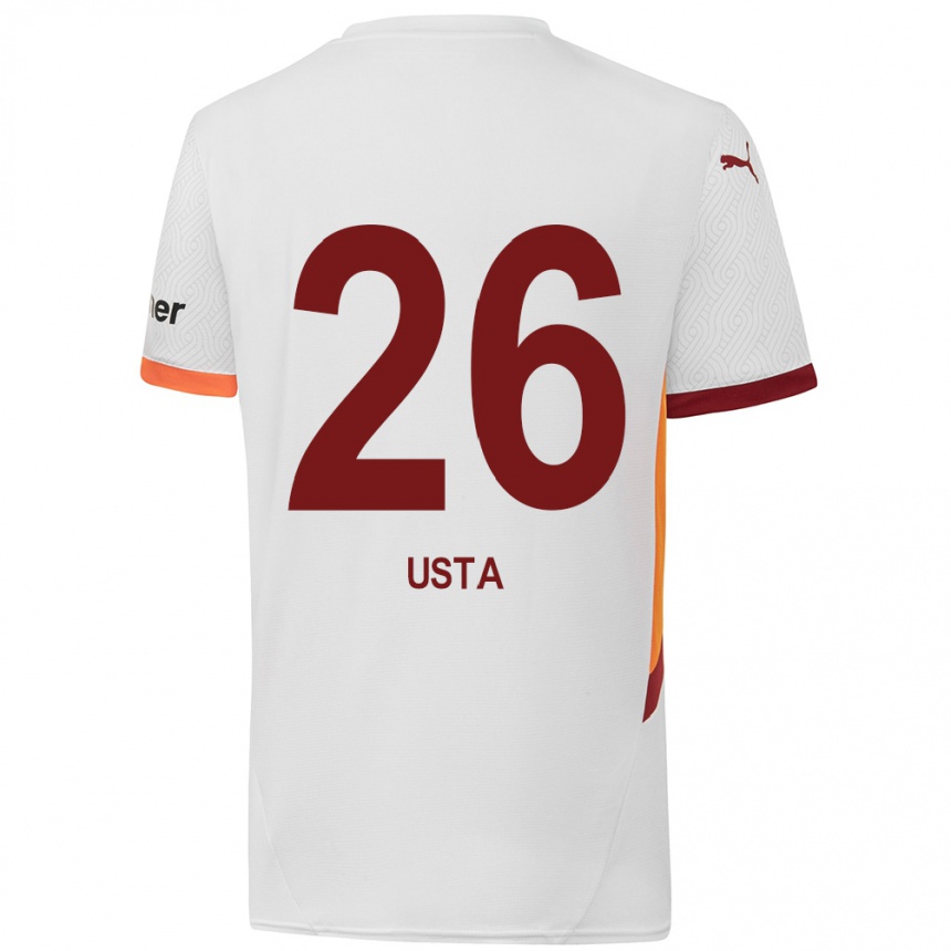 Women Football Alanur Usta #26 White Yellow Red Away Jersey 2024/25 T-Shirt Australia