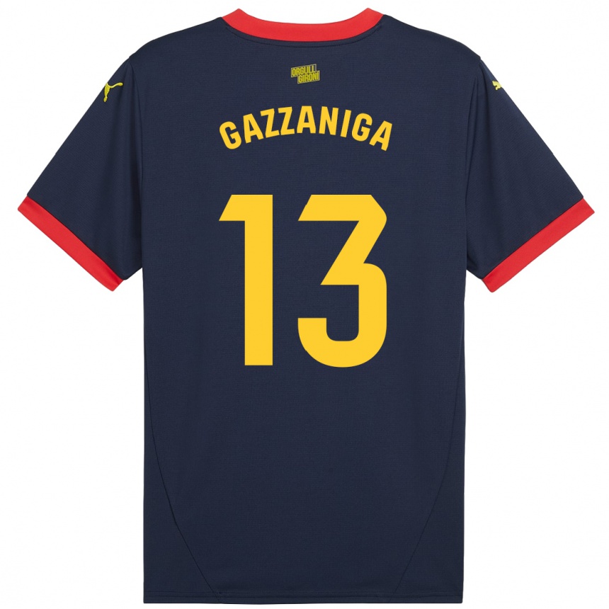 Women Football Paulo Gazzaniga #13 Navy Red Away Jersey 2024/25 T-Shirt Australia