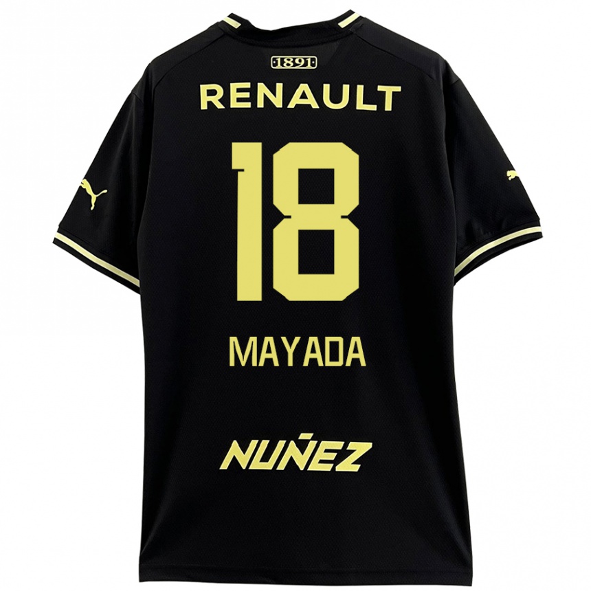 Women Football Camilo Mayada #18 Black Yellow Away Jersey 2024/25 T-Shirt Australia