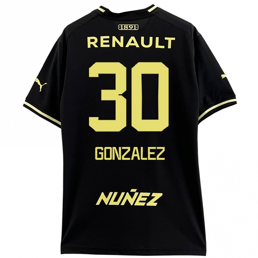 Women Football Ángel González #30 Black Yellow Away Jersey 2024/25 T-Shirt Australia