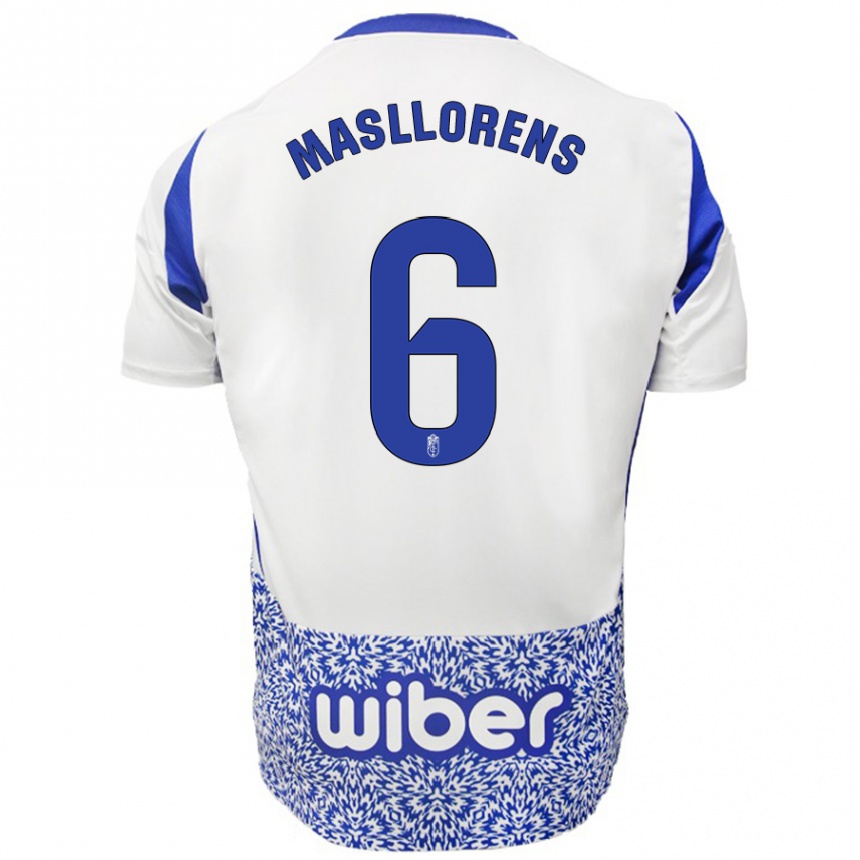 Women Football José Masllorens #6 White Blue Away Jersey 2024/25 T-Shirt Australia