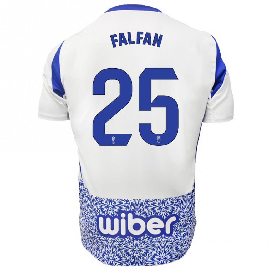 Women Football Daiana Falfán #25 White Blue Away Jersey 2024/25 T-Shirt Australia