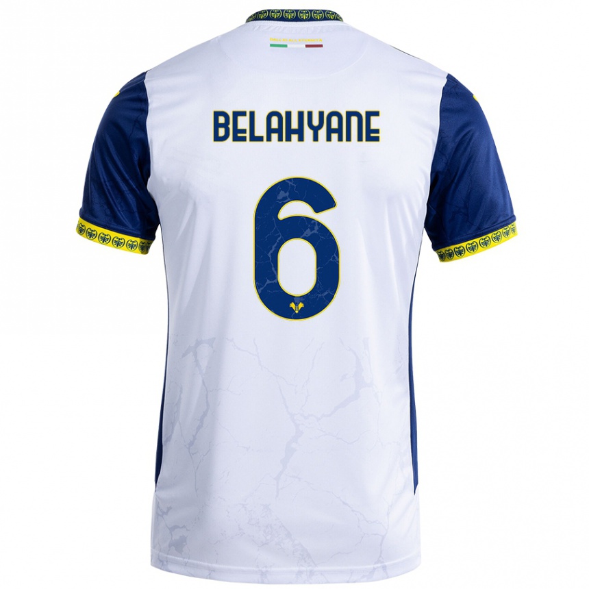 Women Football Reda Belahyane #6 White Blue Away Jersey 2024/25 T-Shirt Australia