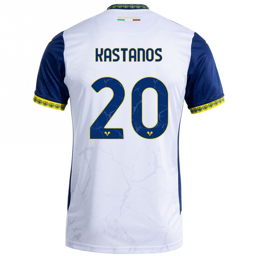 Women Football Grigoris Kastanos #20 White Blue Away Jersey 2024/25 T-Shirt Australia