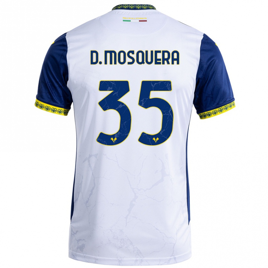 Women Football Daniel Mosquera #35 White Blue Away Jersey 2024/25 T-Shirt Australia