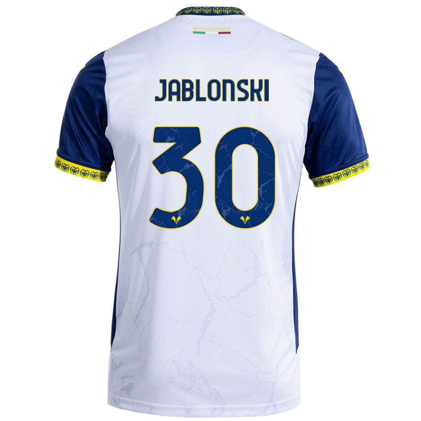 Women Football Darvin Jablonski #30 White Blue Away Jersey 2024/25 T-Shirt Australia