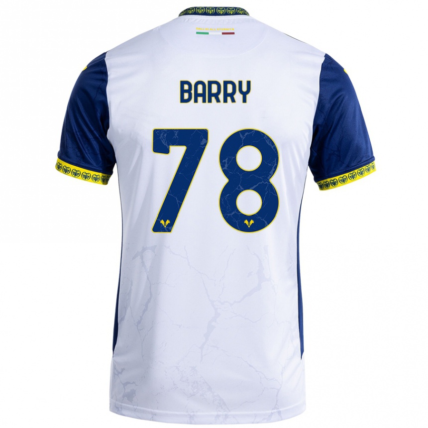 Women Football Oumar Barry #78 White Blue Away Jersey 2024/25 T-Shirt Australia