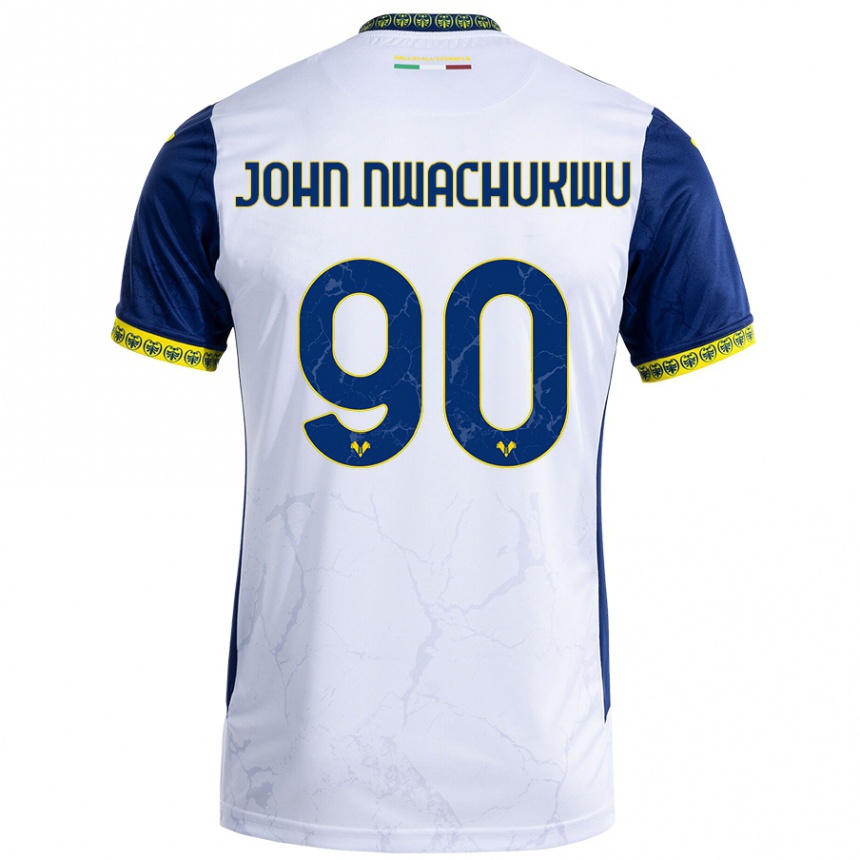 Women Football Samuel John Nwachukwu #90 White Blue Away Jersey 2024/25 T-Shirt Australia