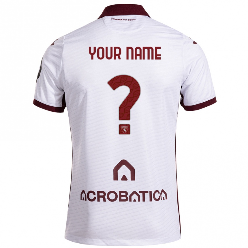 Women Football Your Name #0 White Maroon Away Jersey 2024/25 T-Shirt Australia