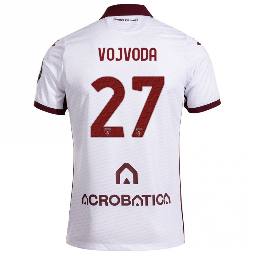 Women Football Mërgim Vojvoda #27 White Maroon Away Jersey 2024/25 T-Shirt Australia