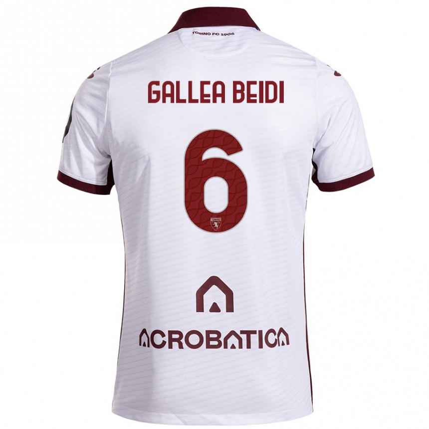 Women Football Francesco Gallea Beidi #6 White Maroon Away Jersey 2024/25 T-Shirt Australia