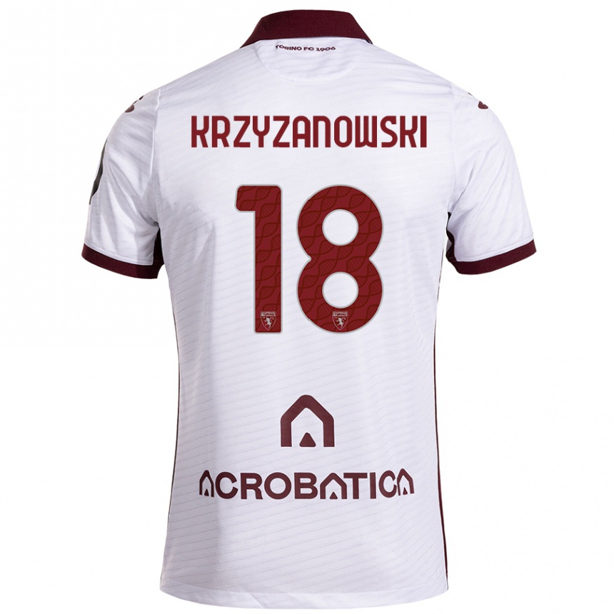 Women Football Jakub Krzyzanowski #18 White Maroon Away Jersey 2024/25 T-Shirt Australia