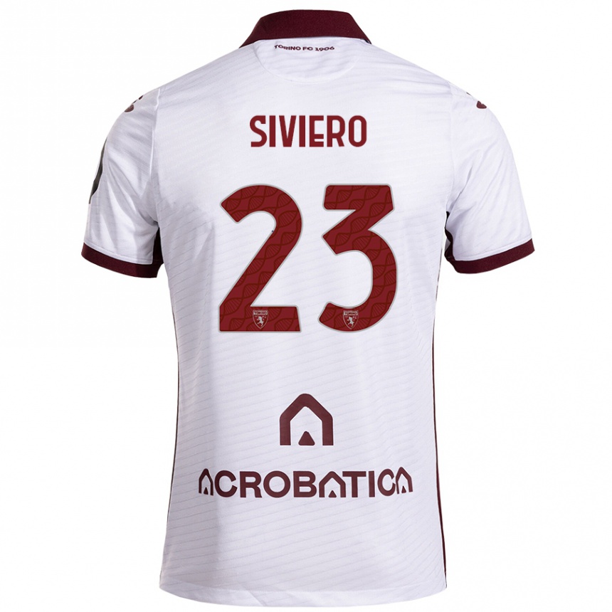 Women Football Lapo Siviero #23 White Maroon Away Jersey 2024/25 T-Shirt Australia