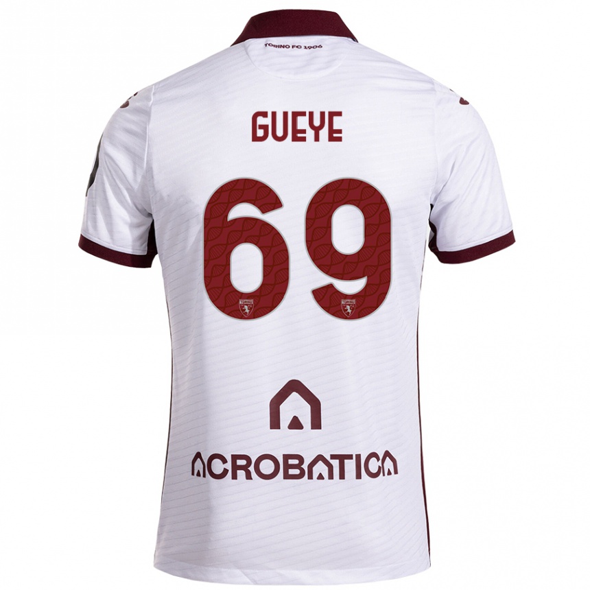 Women Football Ousmane Gueye #69 White Maroon Away Jersey 2024/25 T-Shirt Australia