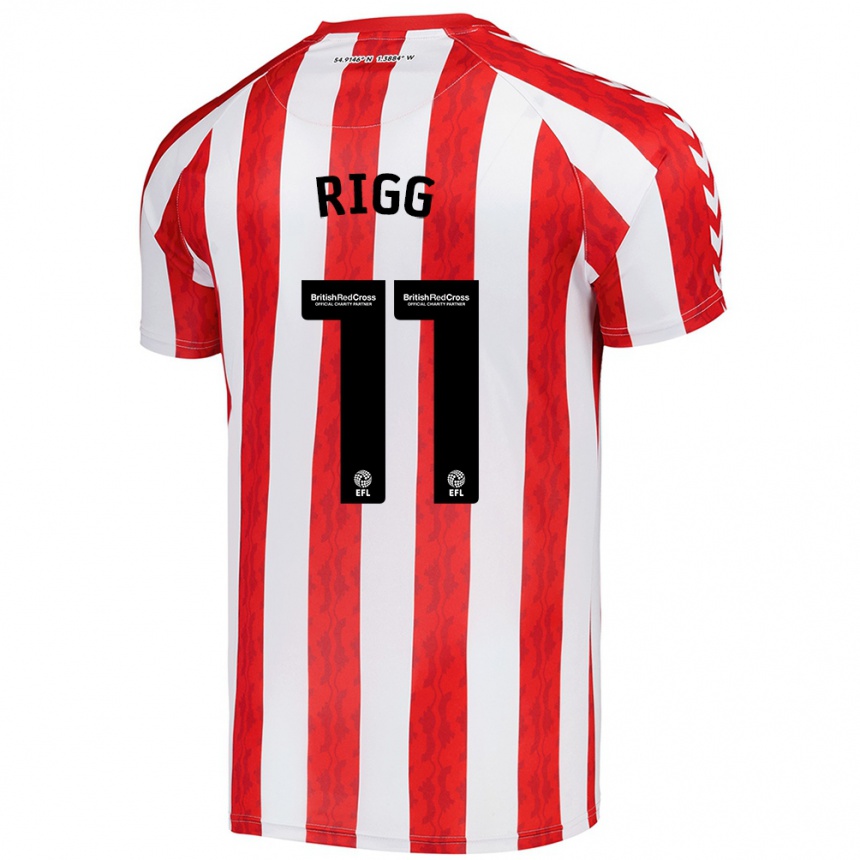 Kids Football Chris Rigg #11 Red White Home Jersey 2024/25 T-Shirt Australia